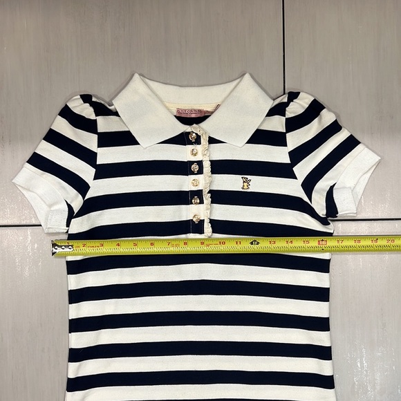 Juicy Couture Vintage Y2K Striped Polo Puff Short Sleeve Top Size Small - Picture 13 of 13